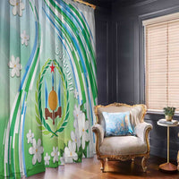 Djibouti Window Curtain Jabuuti Emblem With Jasmine