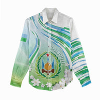 Personalised Djibouti Women Casual Shirt Jabuuti Emblem With Jasmine