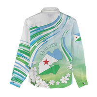 Personalised Djibouti Women Casual Shirt Jabuuti Emblem With Jasmine