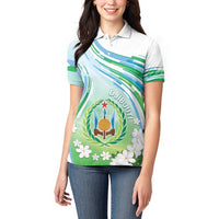 Personalised Djibouti Women Polo Shirt Jabuuti Emblem With Jasmine