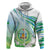 Personalised Djibouti Zip Hoodie Jabuuti Emblem With Jasmine