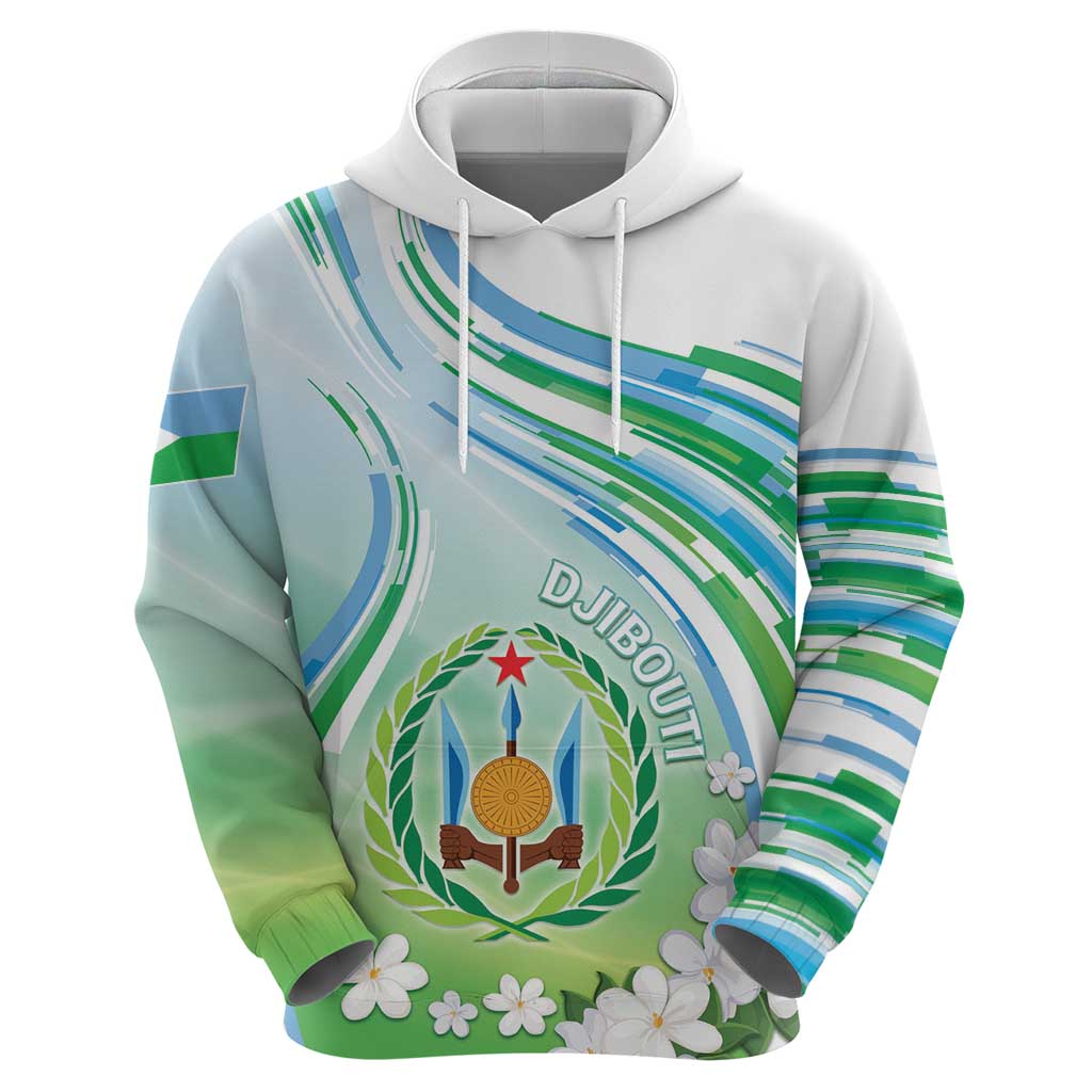 Personalised Djibouti Zip Hoodie Jabuuti Emblem With Jasmine