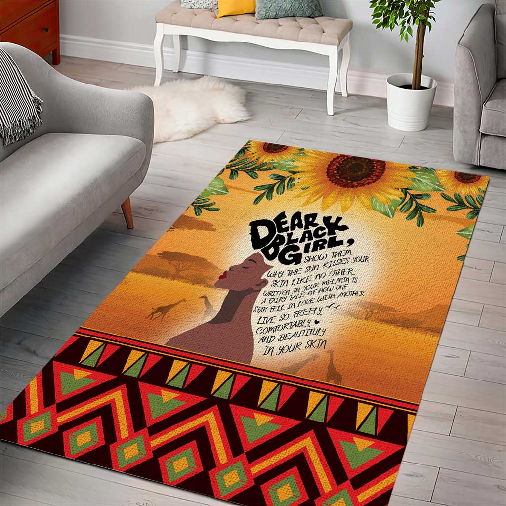 Dear Black Girl Area Rug African Black Women Pride