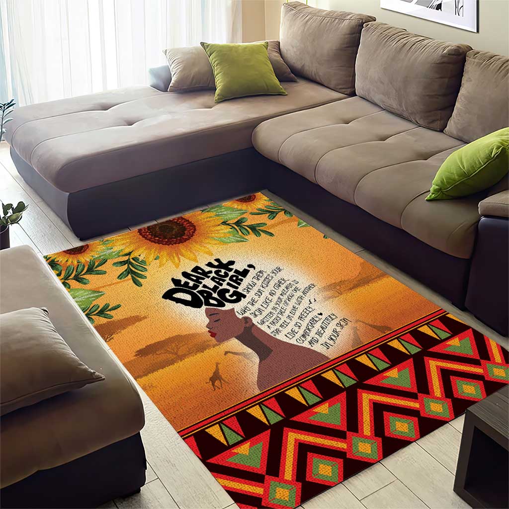 Dear Black Girl Area Rug African Black Women Pride