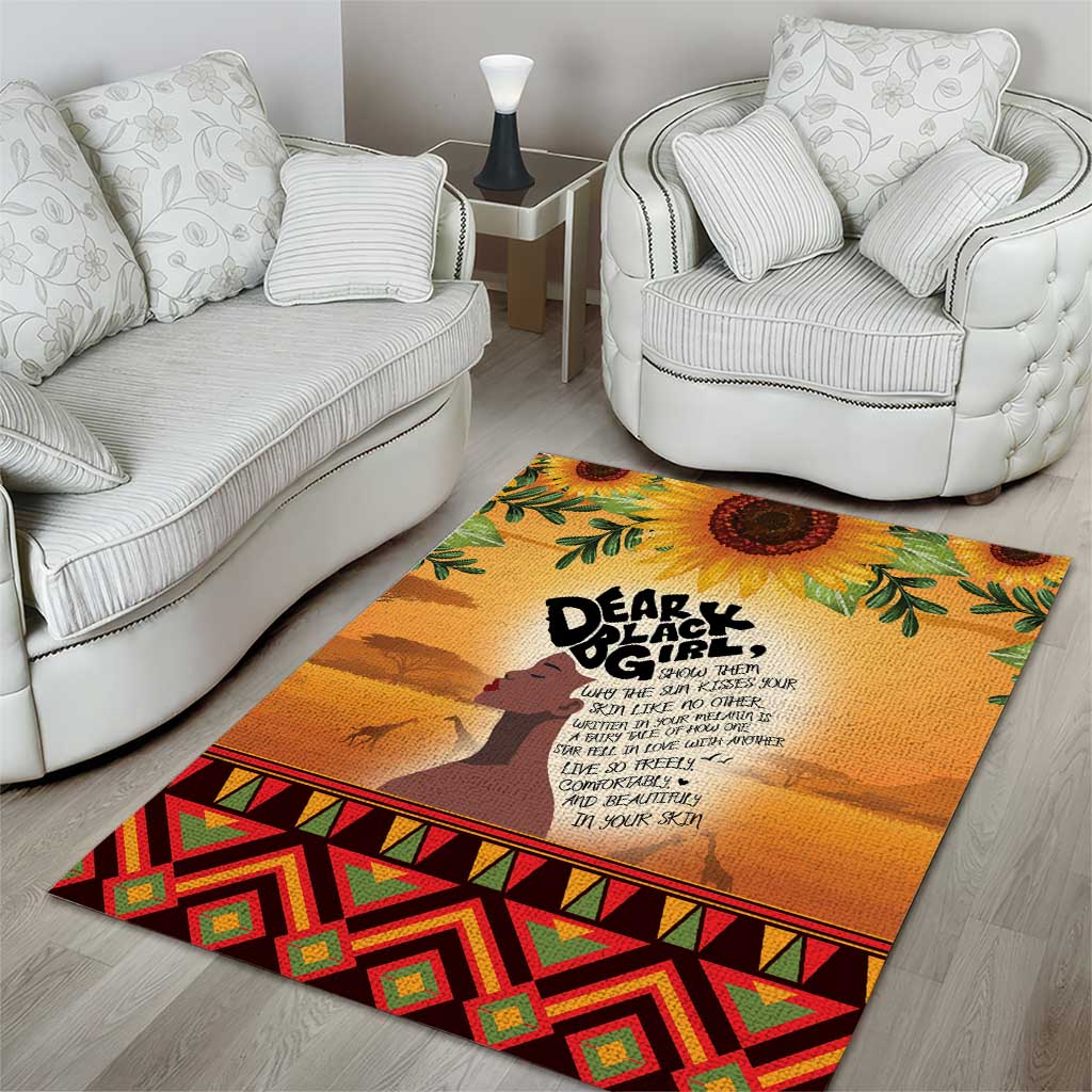 Dear Black Girl Area Rug African Black Women Pride