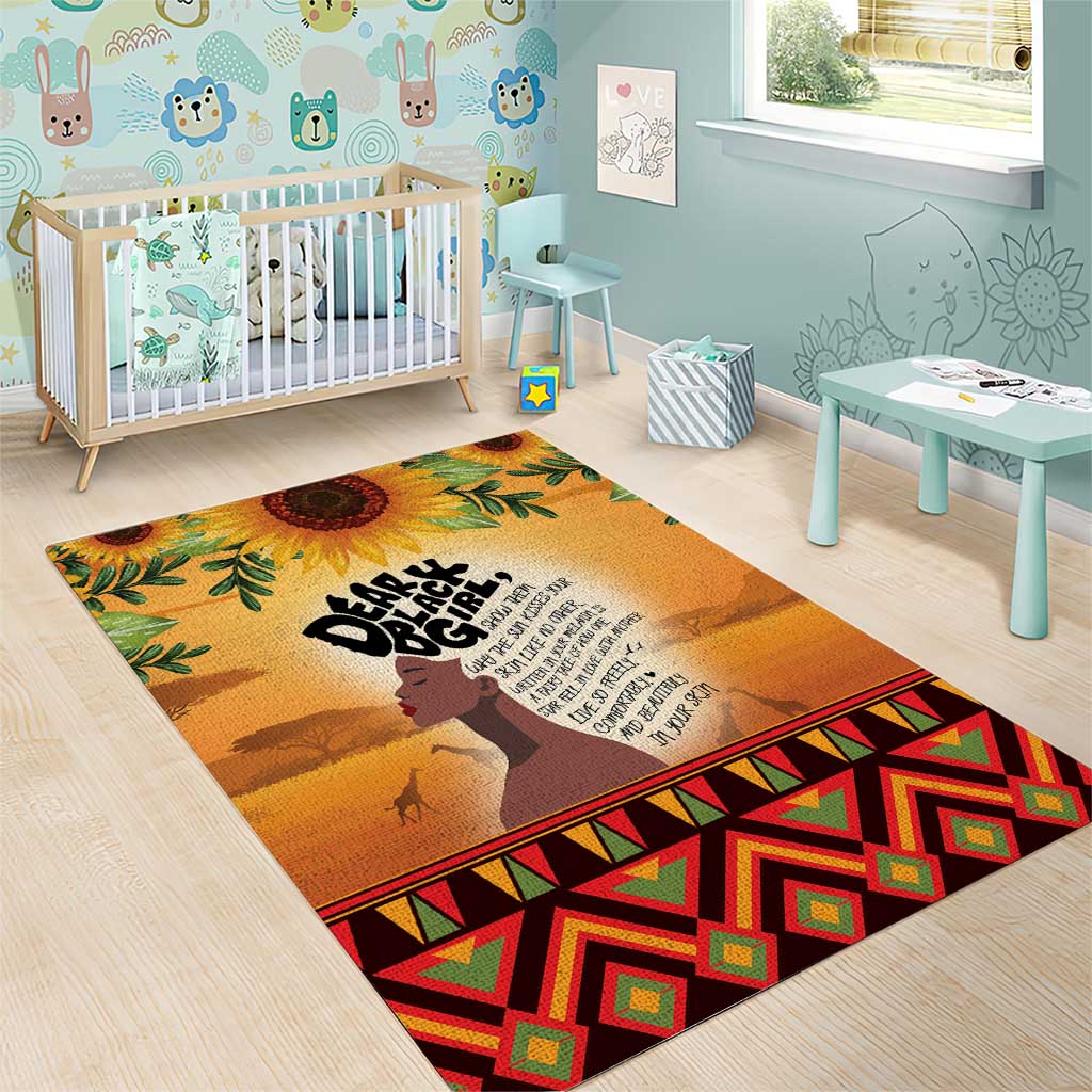 Dear Black Girl Area Rug African Black Women Pride