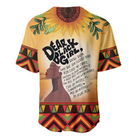 Dear Black Girl Baseball Jersey African Black Women Pride