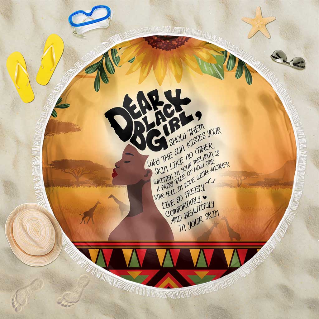 Dear Black Girl Beach Blanket African Black Women Pride