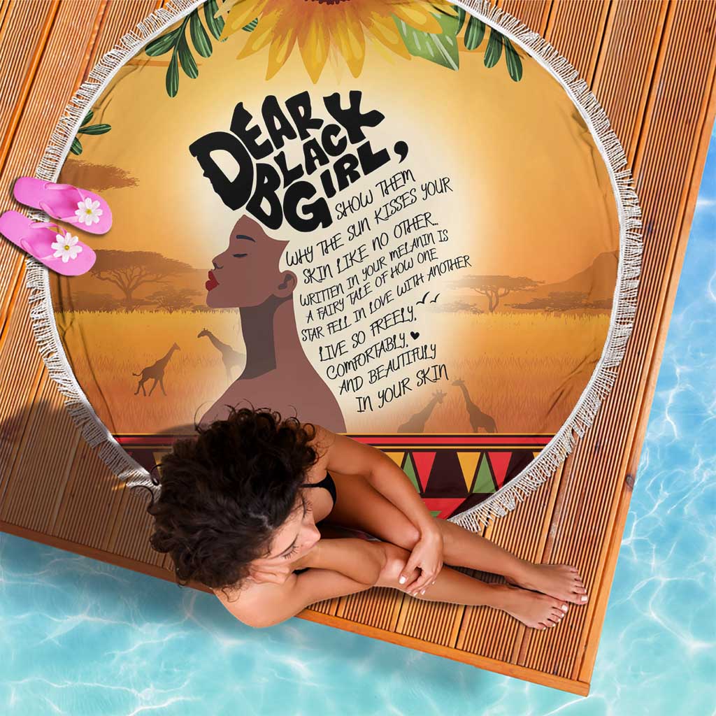 Dear Black Girl Beach Blanket African Black Women Pride