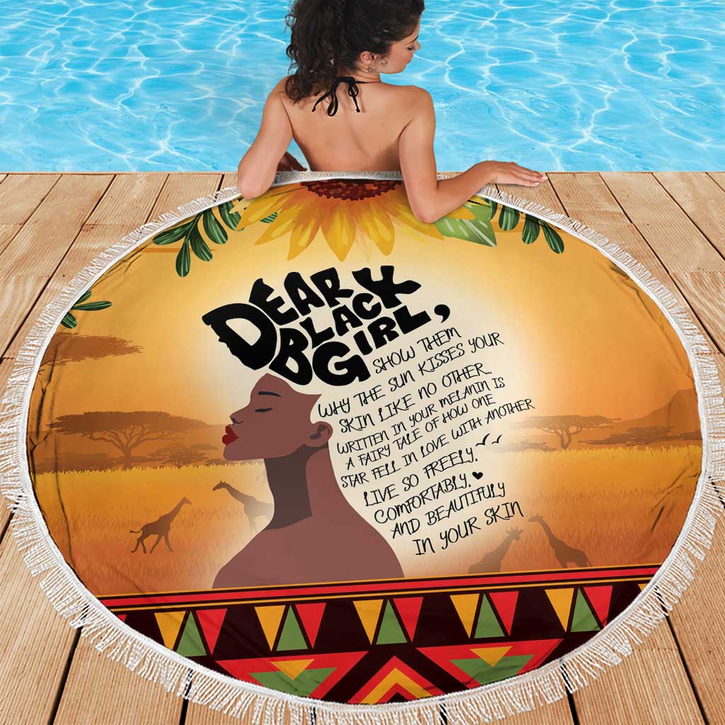 Dear Black Girl Beach Blanket African Black Women Pride