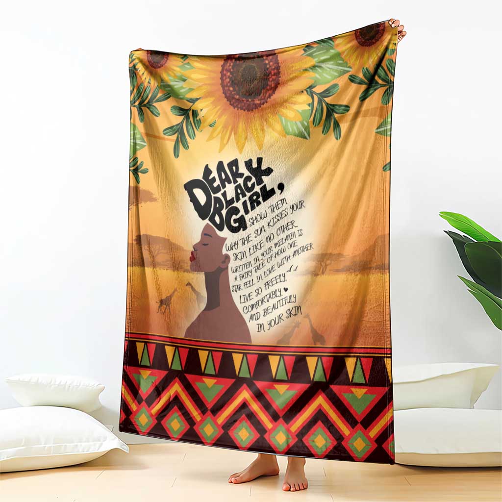 Dear Black Girl Blanket African Black Women Pride