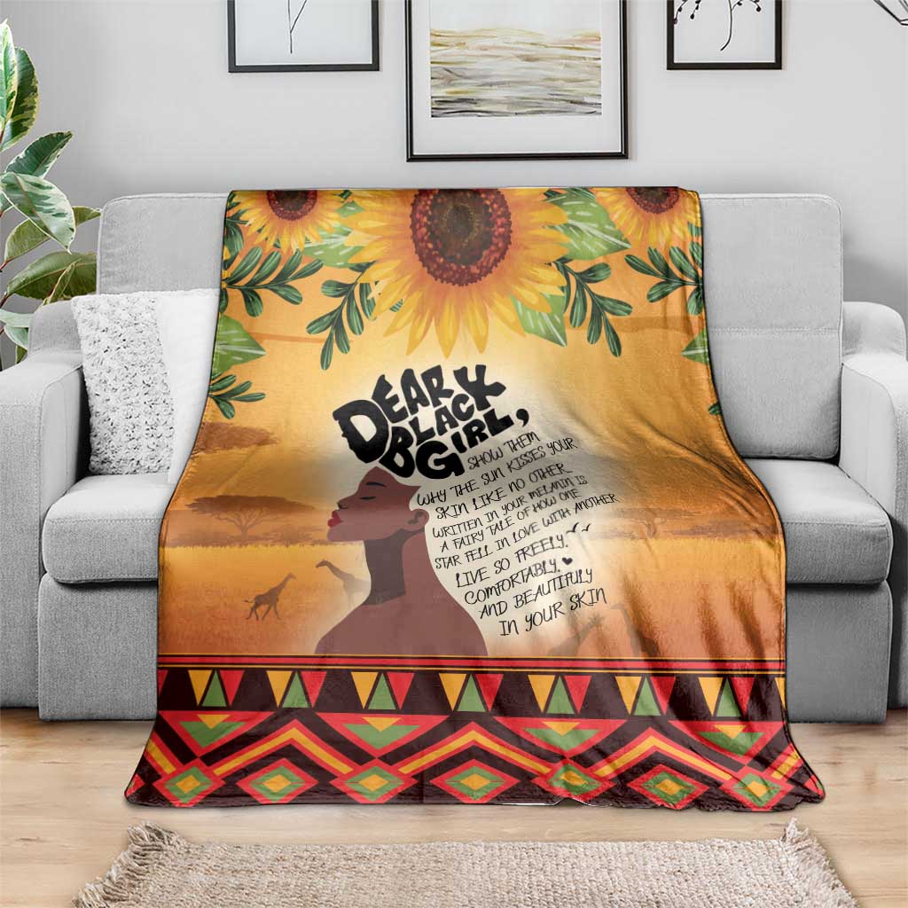 Dear Black Girl Blanket African Black Women Pride