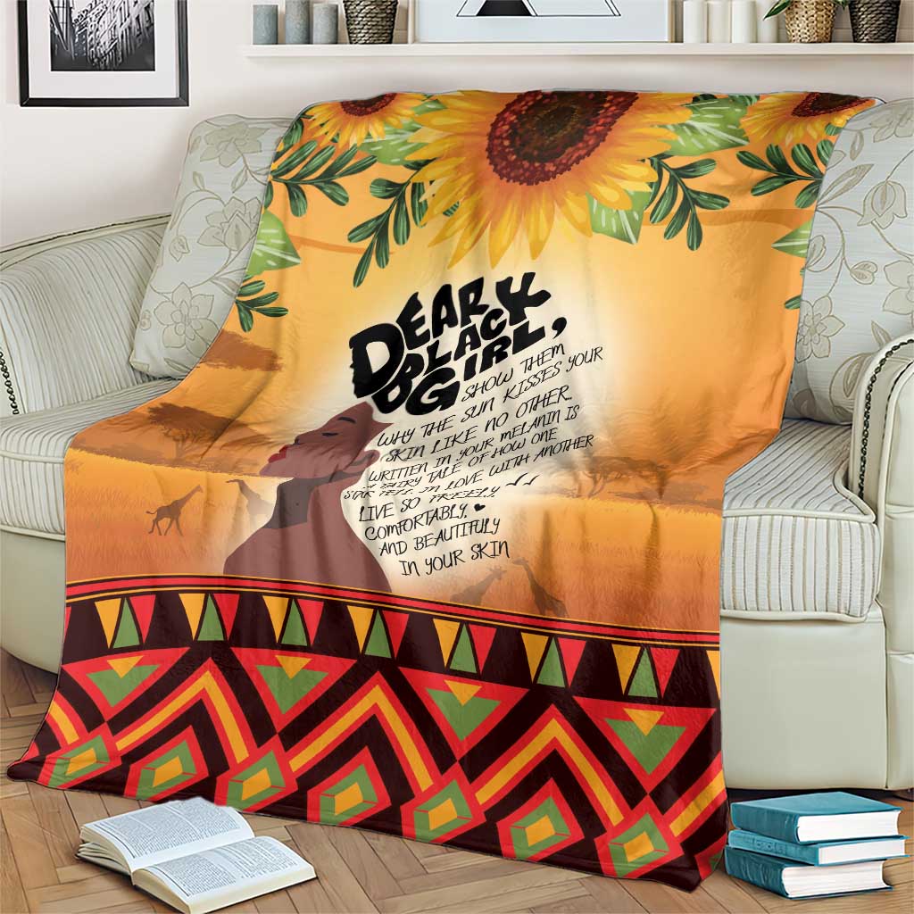 Dear Black Girl Blanket African Black Women Pride