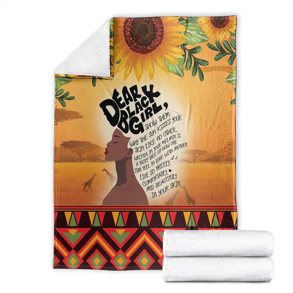 Dear Black Girl Blanket African Black Women Pride