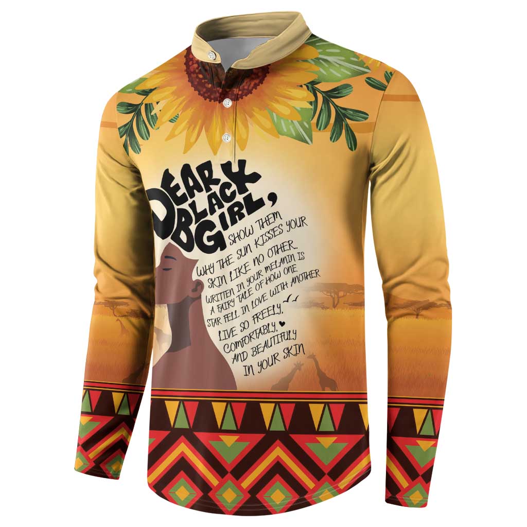 Dear Black Girl Button Sweatshirt African Black Women Pride