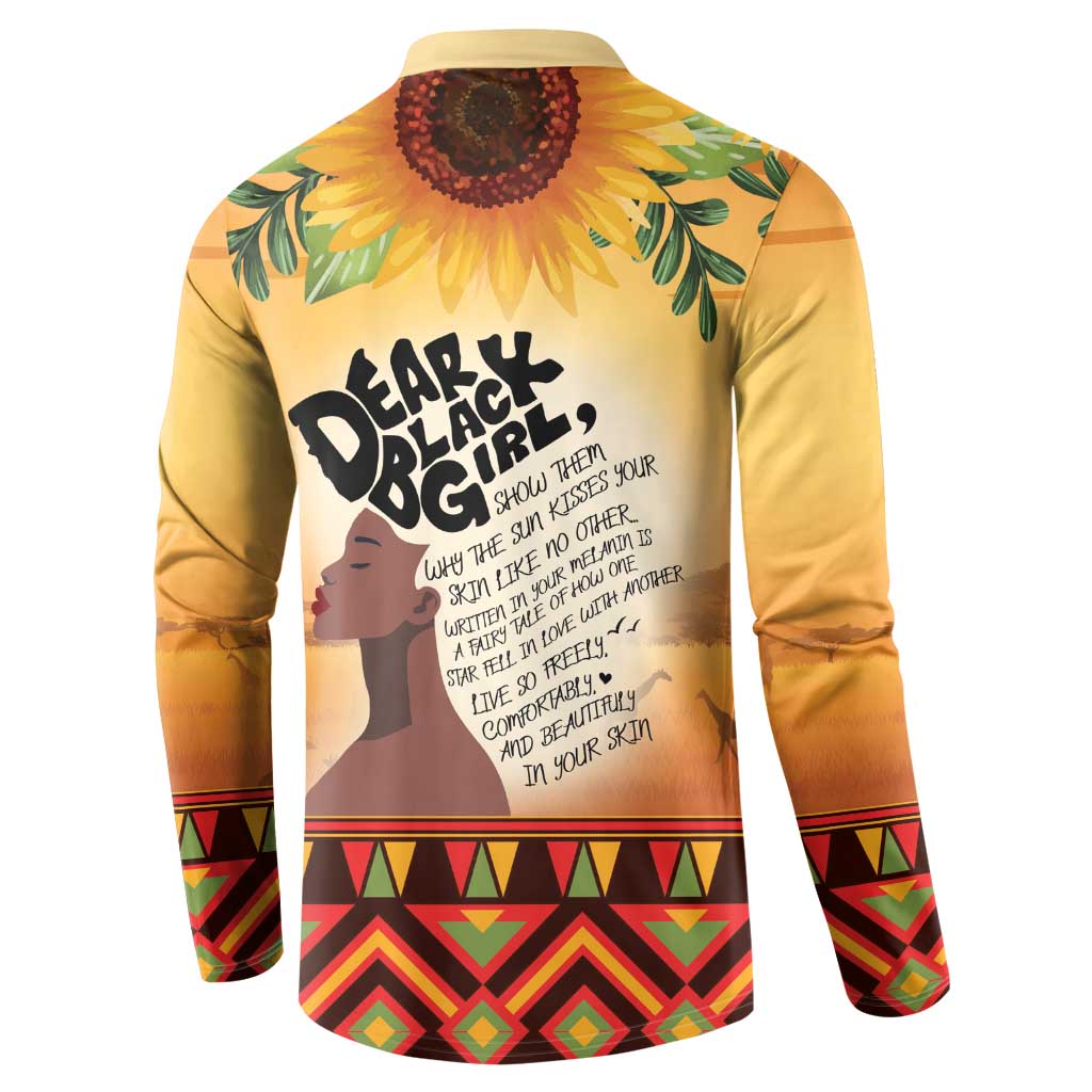 Dear Black Girl Button Sweatshirt African Black Women Pride