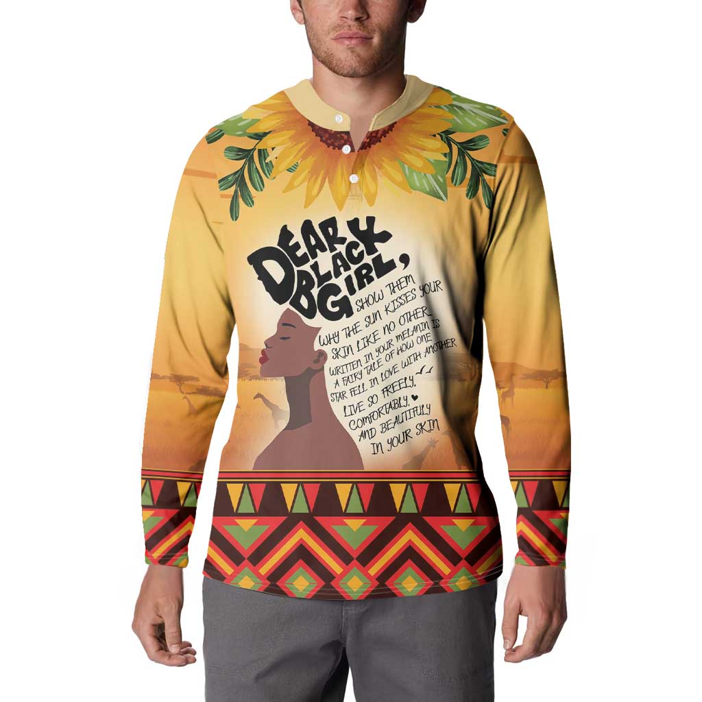 Dear Black Girl Button Sweatshirt African Black Women Pride