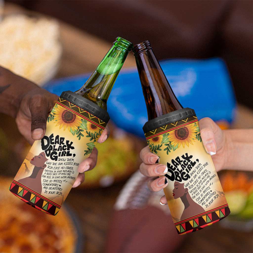 Dear Black Girl 4 in 1 Can Cooler Tumbler African Black Women Pride