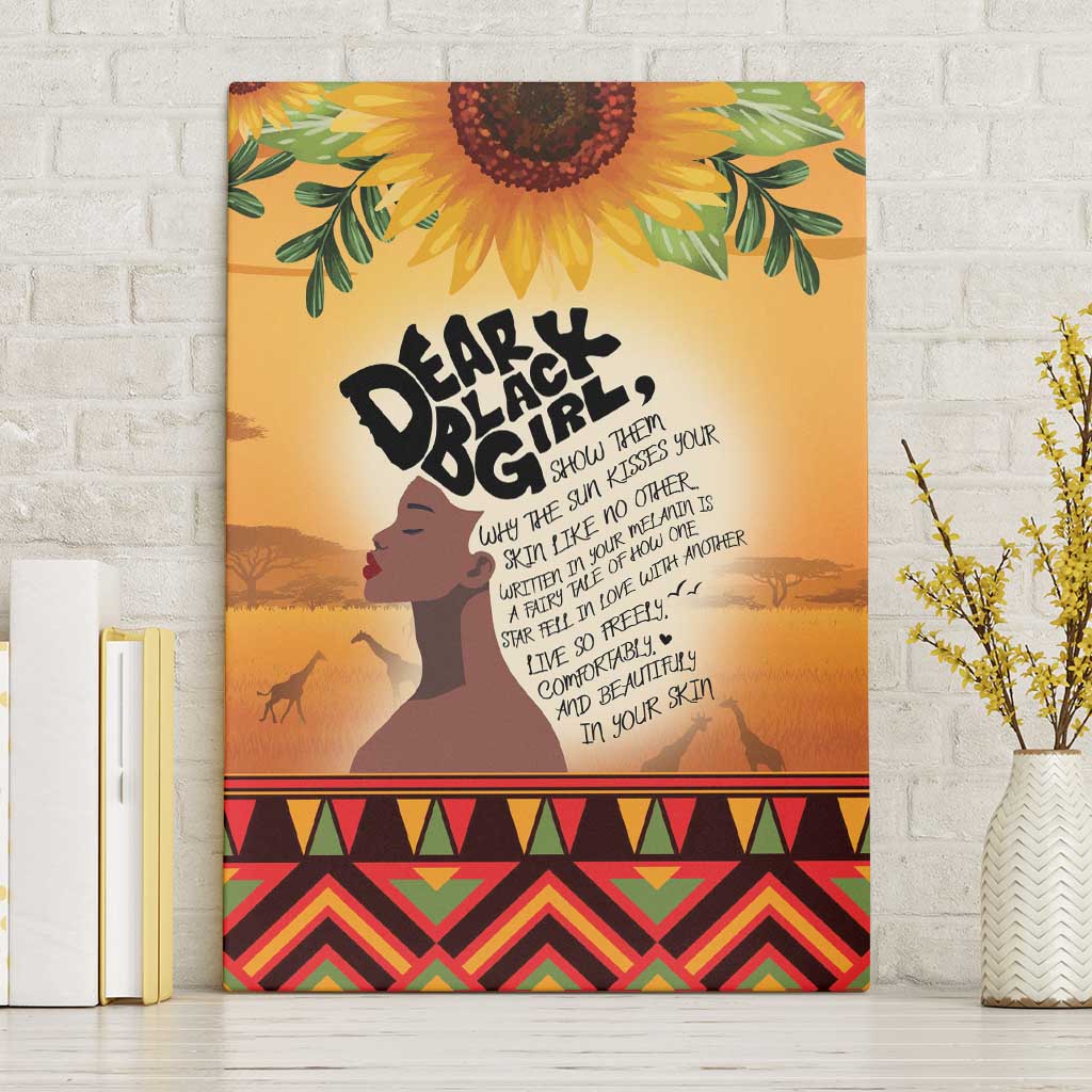 Dear Black Girl Canvas Wall Art African Black Women Pride