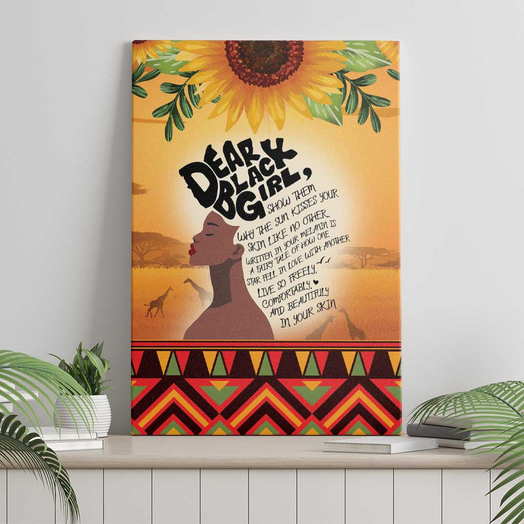 Dear Black Girl Canvas Wall Art African Black Women Pride
