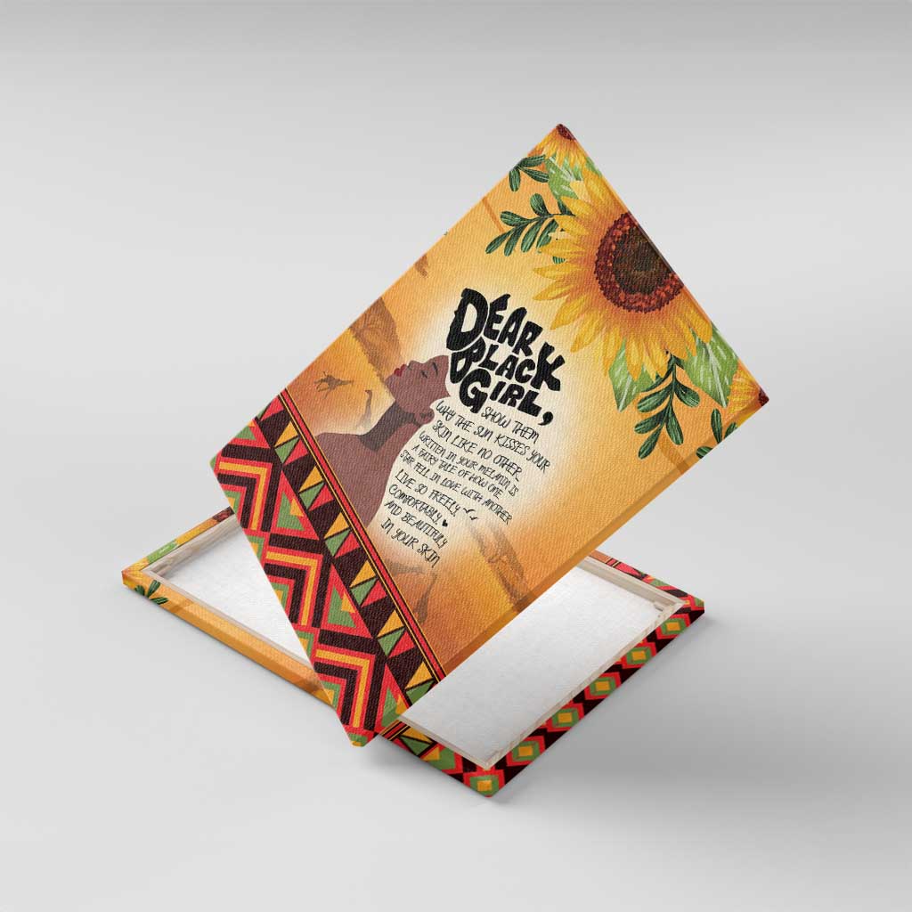Dear Black Girl Canvas Wall Art African Black Women Pride