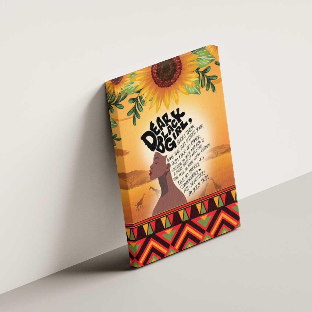 Dear Black Girl Canvas Wall Art African Black Women Pride