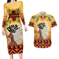 Dear Black Girl Couples Matching Long Sleeve Bodycon Dress and Hawaiian Shirt African Black Women Pride