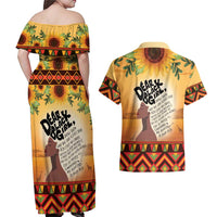 Dear Black Girl Couples Matching Off Shoulder Maxi Dress and Hawaiian Shirt African Black Women Pride