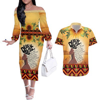 Dear Black Girl Couples Matching Off The Shoulder Long Sleeve Dress and Hawaiian Shirt African Black Women Pride