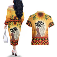 Dear Black Girl Couples Matching Off The Shoulder Long Sleeve Dress and Hawaiian Shirt African Black Women Pride