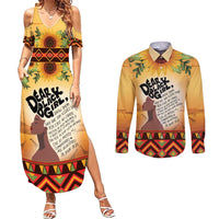 Dear Black Girl Couples Matching Summer Maxi Dress and Long Sleeve Button Shirt African Black Women Pride
