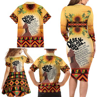 Dear Black Girl Family Matching Long Sleeve Bodycon Dress and Hawaiian Shirt African Black Women Pride