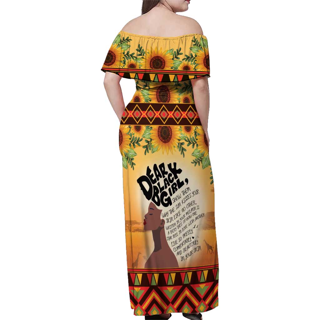 Dear Black Girl Family Matching Off Shoulder Maxi Dress and Hawaiian Shirt African Black Women Pride