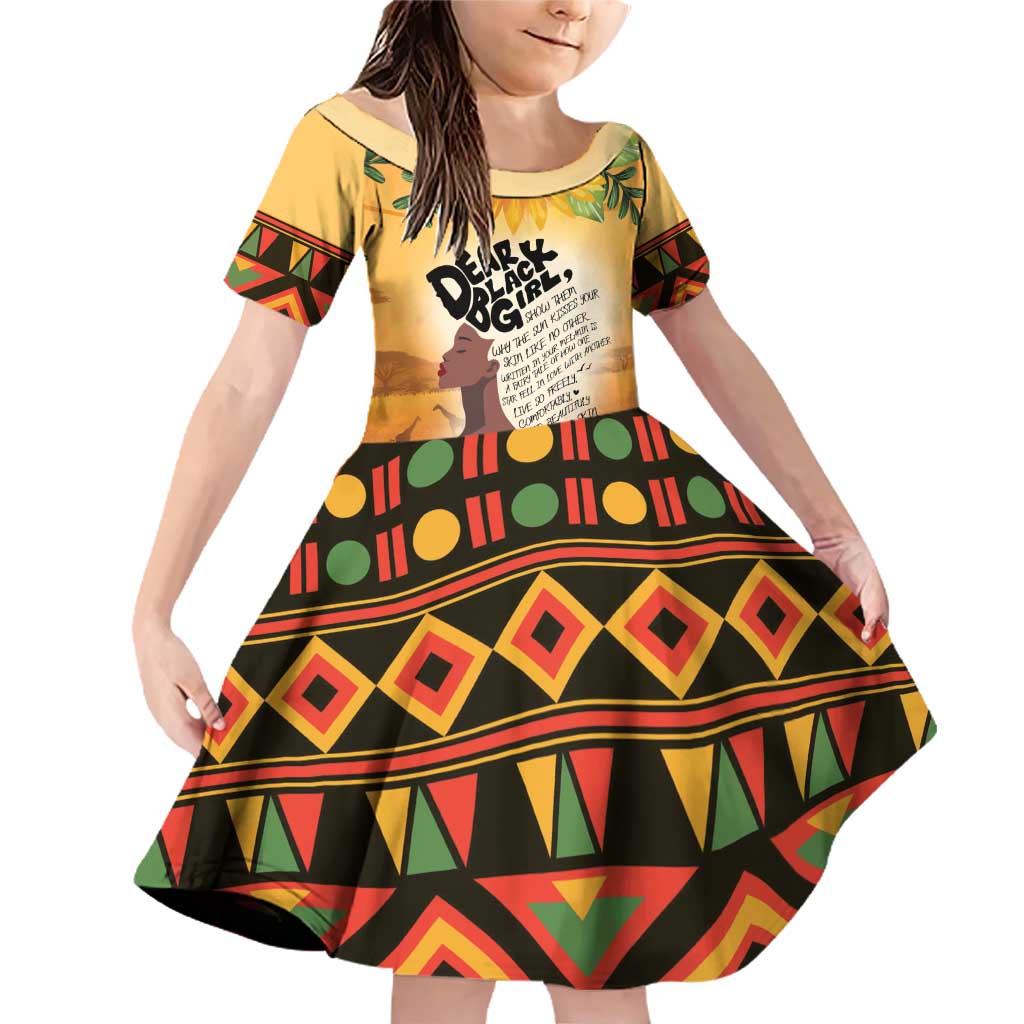 Dear Black Girl Family Matching Off Shoulder Short Dress and Hawaiian Shirt African Black Women Pride