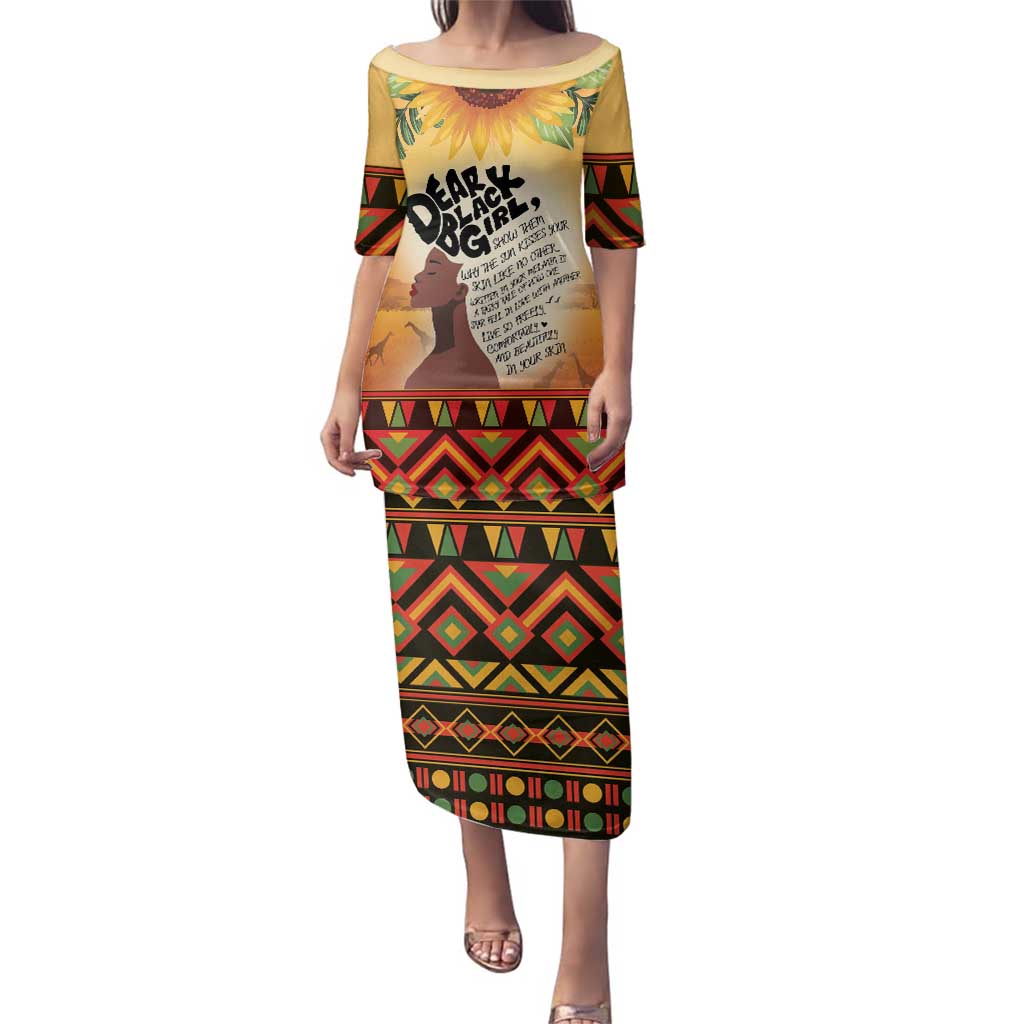 Dear Black Girl Family Matching Puletasi and Hawaiian Shirt African Black Women Pride