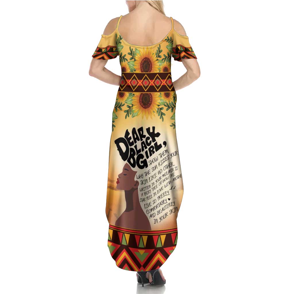 Dear Black Girl Family Matching Summer Maxi Dress and Hawaiian Shirt African Black Women Pride