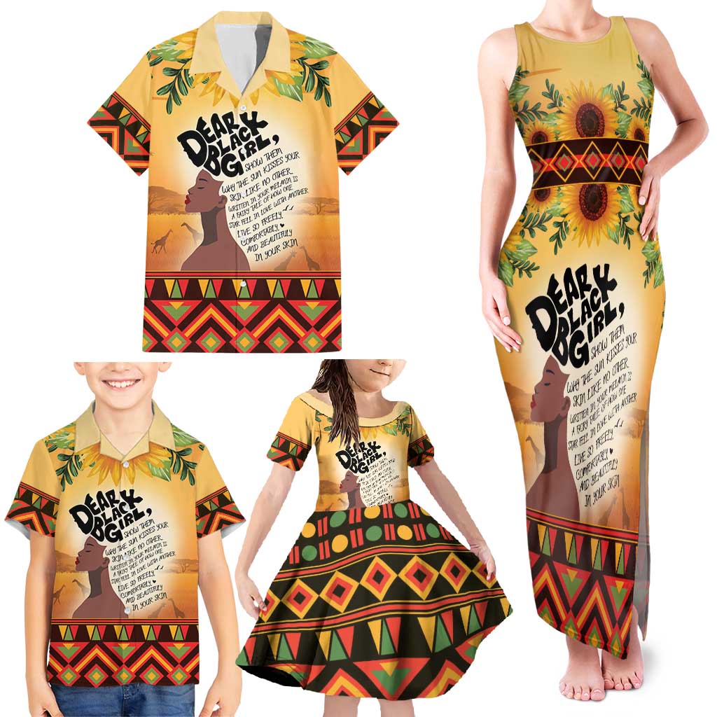 Dear Black Girl Family Matching Tank Maxi Dress and Hawaiian Shirt African Black Women Pride