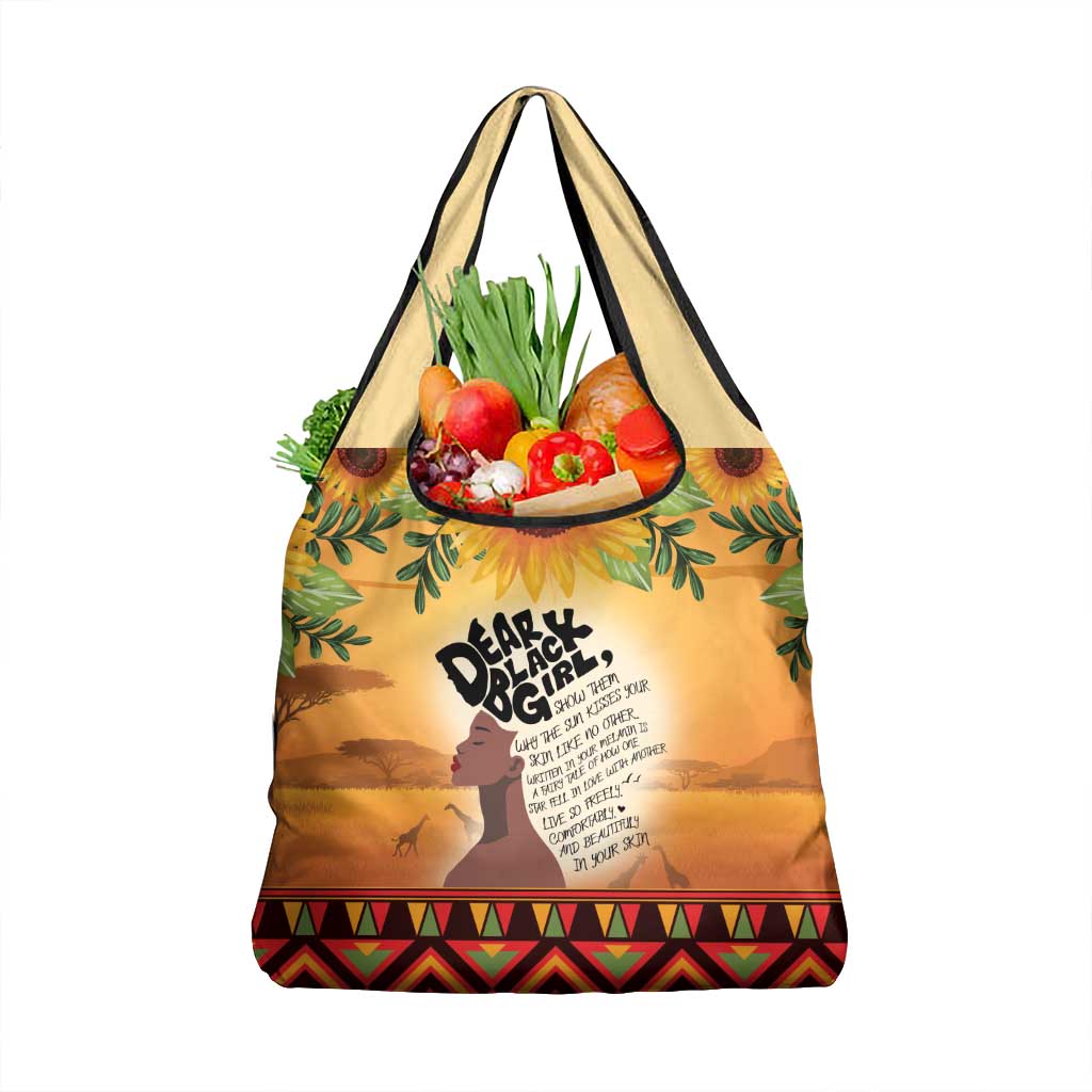 Dear Black Girl Grocery Bag African Black Women Pride