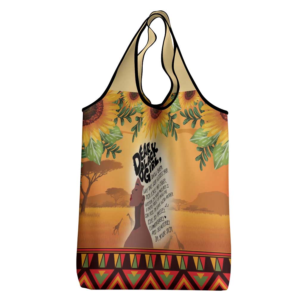 Dear Black Girl Grocery Bag African Black Women Pride