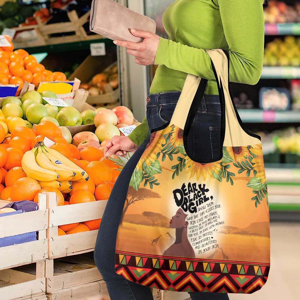 Dear Black Girl Grocery Bag African Black Women Pride