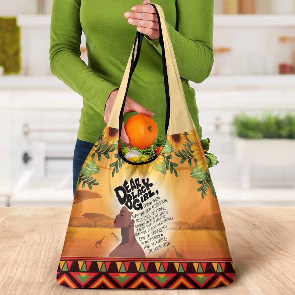 Dear Black Girl Grocery Bag African Black Women Pride