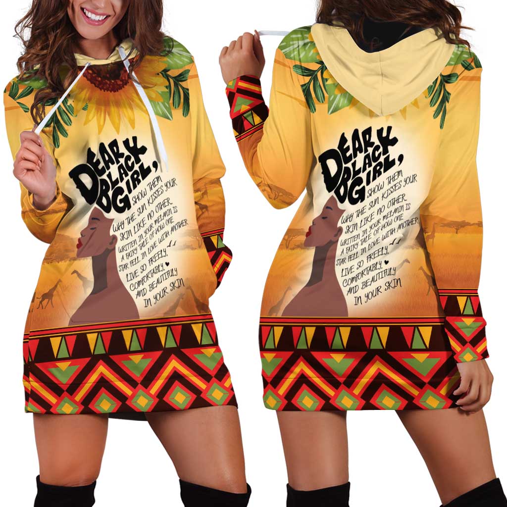Dear Black Girl Hoodie Dress African Black Women Pride