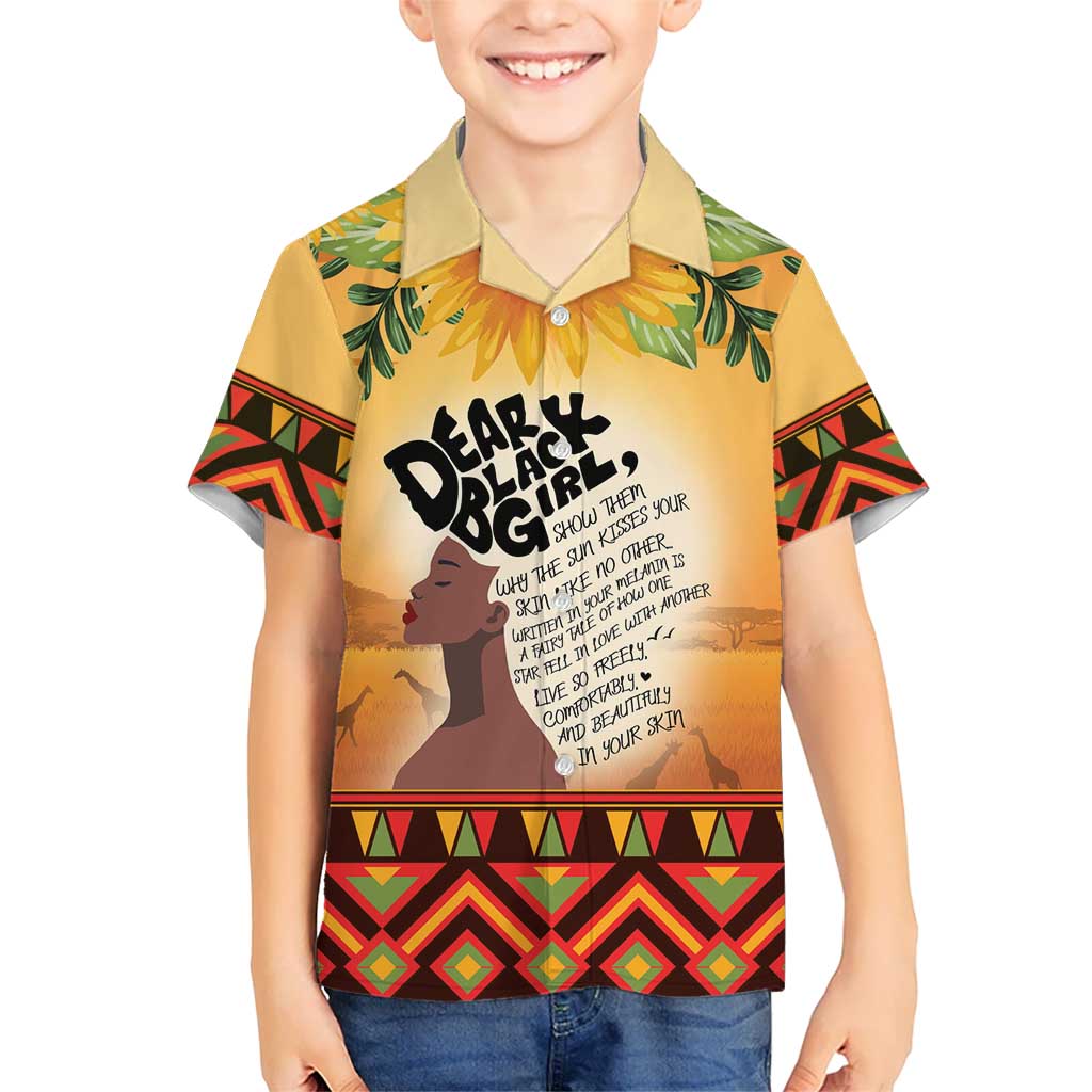 Dear Black Girl Kid Hawaiian Shirt African Black Women Pride