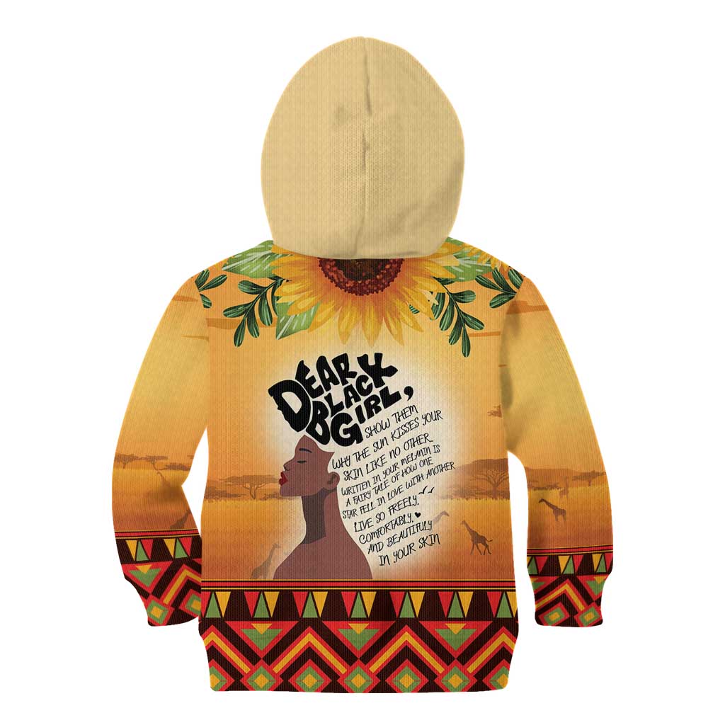 Dear Black Girl Kid Hoodie African Black Women Pride