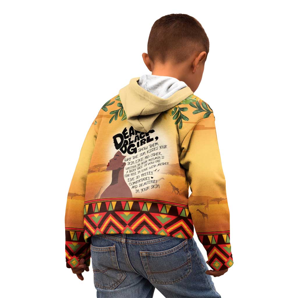 Dear Black Girl Kid Hoodie African Black Women Pride