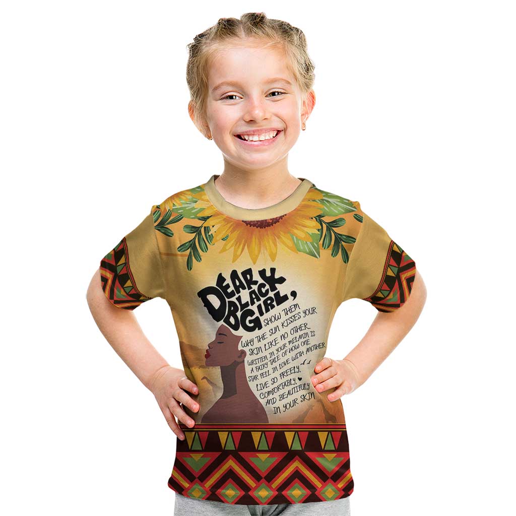 Dear Black Girl Kid T Shirt African Black Women Pride
