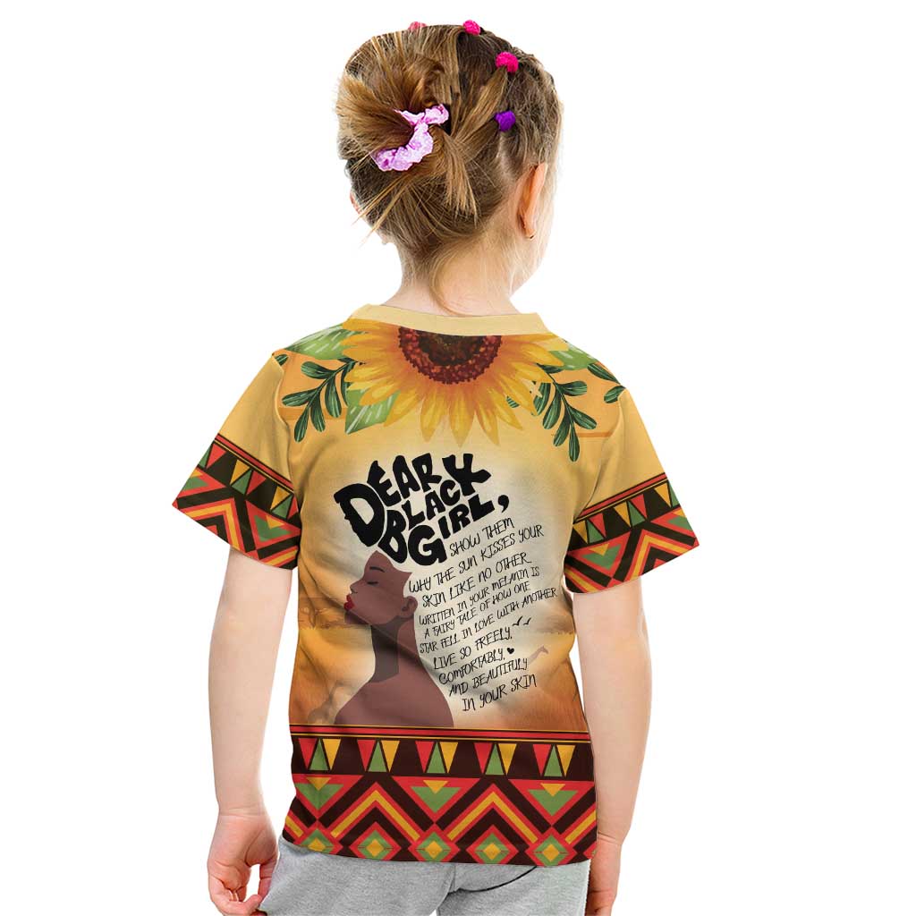 Dear Black Girl Kid T Shirt African Black Women Pride