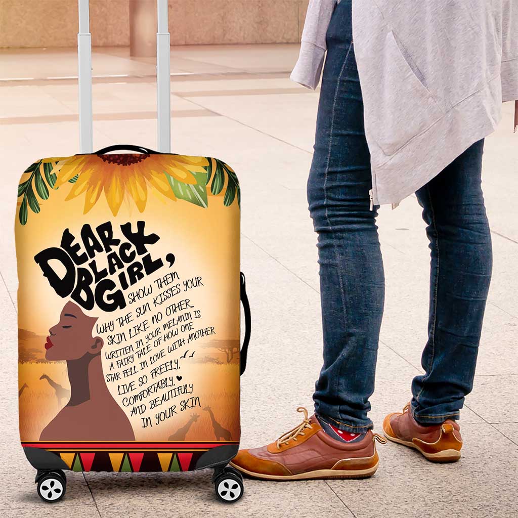 Dear Black Girl Luggage Cover African Black Women Pride
