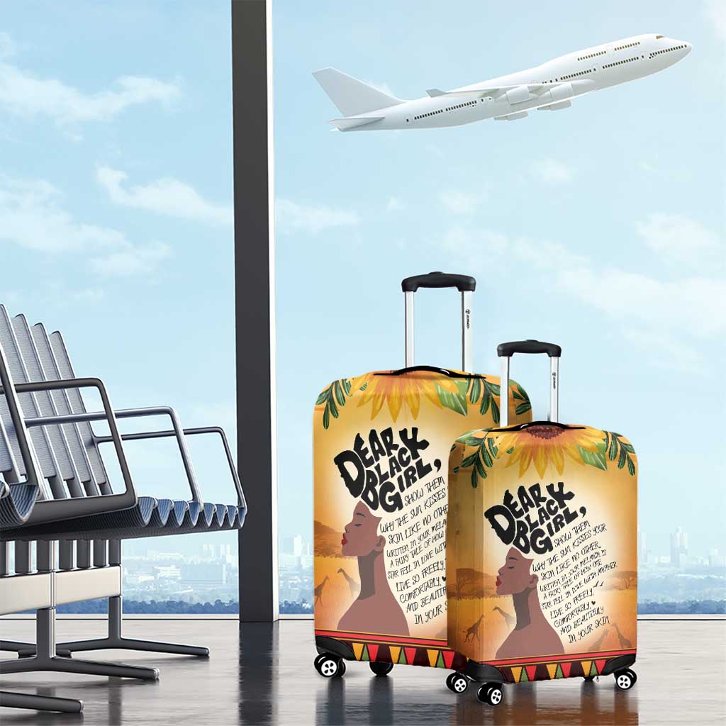 Dear Black Girl Luggage Cover African Black Women Pride