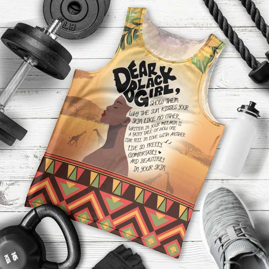 Dear Black Girl Men Tank Top African Black Women Pride